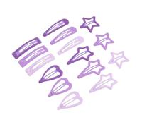 Gatuida 15pcs Snap Hair Clips for Metal Barrettes with Five Shapes Star Heart Teardrop Rectangle Four Pointed Star Stylish Hair Accessories for Birthday Party Daily Wear