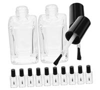 Gatuida 15pcs Transparent Nail Polish Bottles with Brush Black Cap Chic Design for Easy Labeling for Organizing Nail Varnish and Accessories
