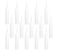 Gatuida 15pcs White Reusable Empty Caulking Sealant Tubes with Caulk Nozzle for Fillable Latex Caulk, Refillable Sealant Tubes Suitable for Tile Repairs and Crack Filling