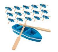 Gatuida 16 Set Miniature Resin and Wood Canoe Models with Paddles for DIY Ocean Scene Creation Compact Nautical Ornaments for Home and Office Decor Craft