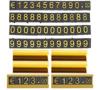 Gatuida 16 Sets Adjustable Gold Price Display Cubes for Jewelry Retail Price Tag Blocks with Number Labels Counter Stand Signs for Shop Pricing