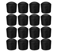 Gatuida 16pcs Foosball End Cap 16mm Black - Foosball Table Rod Tip Safety Pipe Post Plastic Cover Protectors Replacement Parts For Game Room Accessory
