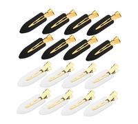 Gatuida 16pcs No Crease Hair Clips for Women Leaf Shaped Hairpins in Luxurious Black and Gold Non Bend Barrettes for Party Wedding Holiday Styling