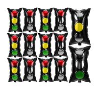 Gatuida 16pcs Traffic Light Balloons: Race Car Birthday Party Decorations - Vehicle Transportation Supplies For Kids Construction Automobile Party Favor (Red Yellow Green Black)