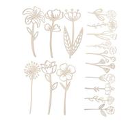 Gatuida 16pcs Wooden Flower Cutouts for DIY Crafts Rustic Wildflower Stem Decorations Wood Floral Signs for Table Centerpieces Home Art and Holiday Decor