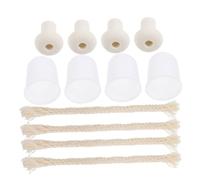 Gatuida 18Pcs Alcohol Burner Accessories with Cotton Wicks Ceramic Holders and Plastic Caps for Laboratory Chemical Experimental Equipment Absorption for Home School and Professional Use