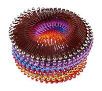 Gatuida 18pcs Stretch Elastic Hair Comb Clips Full Circular Plastic Comb Headbands for Women Sensitive Scalps Hair Accessories in Brown Pink Blue Purple Red Yellow