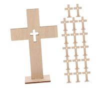 Gatuida 18pcs Wooden Crosses for DIY Crafts Unfinished Tabletop Centerpieces for Easter Baptism First Communion Church Decorations Small Faithful Craftsmanship