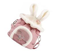 Gatuida 1pc Adorable Hamster Squirrel Outdoor Carrier Bag Portable Plush Pet Backpack with Mesh Ventilation for Travel and Outdoor Adventures Pink Rabbit Ear Design