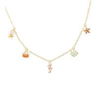 Gatuida 1PC Colored Zircon Animal Clavicle Chain Necklace Stylish Beach Jewelry for Women Durable Plated Design with Rhinestones for Festivals Parties