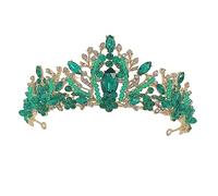 Gatuida 1pc Crystal Rhinestone Bridal Tiara Headband Green Diamond Wedding Hair Accessory for Brides Bridesmaids Elegant Headdress for Special Occasions