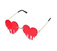 Gatuida 1Pc Heart Shaped Tears Rimless Sunglasses Unique Decorative Eyeglasses for Parties Lightweight Comfortable Funny Glasses Creative Costume Prop for Masquerade Carnival