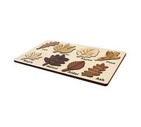 Gatuida 1Pc Wooden Leaf Puzzle for Educational Montessori Learning Game Multi Functional Autumn Themed Cognition Develops Hand Eye Coordination Imagination