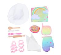 Gatuida 1Set Baking Kit with Dinosaur Apron Chef Role Play Set Fun Kitchenware for Imaginative Play Safe Smooth Edges for Ages for Little Chefs