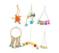 Gatuida 1Set Colorful Bird Swing Parrot Rope Swings Perch Stand for Budgies Fun Nibbling Climbing Accessories for Birdcage Durable Materials