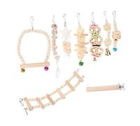 Gatuida 1Set Creative Parrot Swing Plaything Natural Bird Suspension Bridge for Chewing and Climbing for Parakeets Cockatiels and Birds
