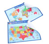 Gatuida 1Set Geography Map American and World Map Posters for Educational Learning Bright Colors for Home Schooling Nursery and Kindergarten Decor