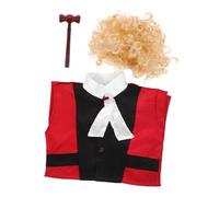 Gatuida 1Set Judge Costume with Gavel and Wig for Halloween Role Play Judge Outfit for Career Experience and Party Fun Includes Judge Accessories for Authentic Experience
