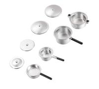 Gatuida 1Set Mini Kitchen Ware Silver Cooking Utensil for Pretend Play Educational Miniature Kitchen Accessories Safe and