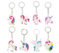 Gatuida 1set Rainbow Unicorn Keychain Cute Cartoon Key Ring Ornaments for Bags Backpacks and Party Favors Eye Catching Pvc Soft Design 24pcs
