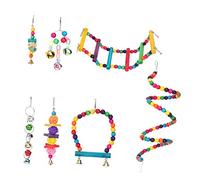 Gatuida 1Set Wooden Parrot Chew Entertainment Hanging for Birds Swing Bridge Promotes Play Intellectual Development for Cockatiels Parakeets