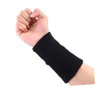 Gatuida 2 Pairs Black Sports Wrist Braces Stretchy Sweat Absorbing Wristbands for Workout and Exercise Polyester Cotton Wrist Wraps for Men and Women