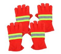 Gatuida 2 Pairs Fireproof Firefighting Gloves for Men Heat Resistant High Temperature Protection Insulated with Reinforced Grip Construction Comfortable Breathable Lining for Emergency