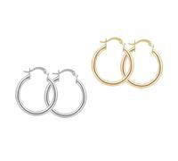 Gatuida 2 Pairs Geometric Metal Circle Earrings of Stylish Golden Silver Ear Drops for Women Chic Fashion Jewelry for Parties Weddings Everyday Wear