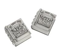 Gatuida 2 Pcs Babies Lanugo and First Tooth Keepsake Boxes for Baby Boys and Girls Silver Metal Tooth Curl Storage Container Retro Treasure Chest Design and Storage for Newborn Memory