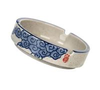 Gatuida 2 pcs Blue Glazed Ceramic Underglaze Ashtray Decorative Storage Container for Living Room and Household Use Easy to Clean Resistant Surface for Parties and Bars