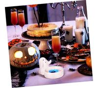 Gatuida 2 Pcs Ceramic Ghost Candle Holders for Halloween Indoor Decor Tea Light Candlestick Ornaments for Party Romantic Ambiance and Photo Background Centerpiece