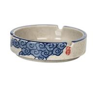 Gatuida 2 pcs Creative Blue Ceramic Decorative Ashtray for Living Room Household Use Hand Painted Underglaze Porcelain Stylish Desktop Ornament for Home Bar Party and Restaurant Decor