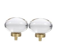 Gatuida 2 Pcs Crystal Drawer Knobs Oval Wardrobe Handles Brass Cabinet Pulls for Dressers Cupboards Furniture Zircon Material with Modern Style Easy to Install Lightweight Decorative