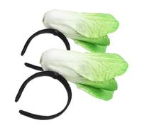 Gatuida 2 Pcs Light Green Chinese Cabbage Hair Hoop with Vegetable Design Secure Fit Makeup Headwear for Women and Playful Headdress for Face Washing and Costume Parties