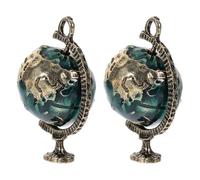 Gatuida 2 Pcs Mini Alloy Globe Model Ornament for Dollhouse Simulation Globe Decoration Set for Home Display for Collectors