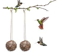 Gatuida 2 Pcs Natural Rattan Bird Ball for Parrots and Parakeets, 10Cm Wicker Nesting Balls for Cage Chewing and Playing, Suitable for Small to Medium Birds