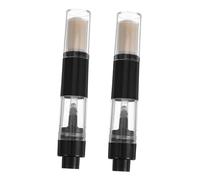 Gatuida 2 pcs Portable Refillable Powder Brush Press Type Makeup Brush for Loose Powder Compact Travel for Home the Go Use Lightweight and Easy to Carry