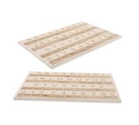 Gatuida 2 Pcs Solid Wood Braille Learning Board with Raised Dots Portable Alphabet Letters Tool for Blind People Education Tactile Teaching Aid for Adults