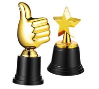 Gatuida 2 Pcs Trophy with Thumb Up and Star Shapes Shining Coated Award Prizes for Party Decorations and Confidence Boost Sports Reward Props
