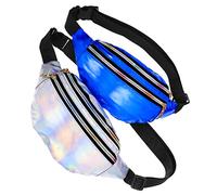 Gatuida 2 Pcs Vintage Holographic Fanny Pack with Adjustable Belts Shimmering Waist Bags for Men and Women Versatile Sport Waist Bag for Jogging Hiking Cycling Portable Fashion
