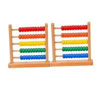 Gatuida 2 Pcs Vintage Style Wooden Abacus for Math Learning Traditional Chinese Design Preschool Counting Tool Beech Wood Educational for Early Childhood Calculation Skills