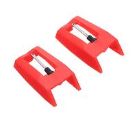 Gatuida 2 Pieces Red Stylus for Record Player Turntable Replacement Needles with Plastic and Aluminum Material, Portable Design, Improves Tone Quality for Vinyl and Phonograph Accessories