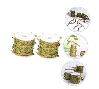 Gatuida 2 Rolls DIY Decorative Leaf Rope with Lifelike Green Leaves Natural Jute Twine for Craft Projects Rustic Simulated Rattan Garland for Home Wedding Garden Decoration