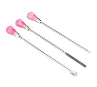 Gatuida 2 Set of 6pcs Nail Tool Stirring Rod Metal Nail Art Design Tip Sturdy Multi-purpose Art Equipment for Creating Beautiful at Salon and Home Random Color