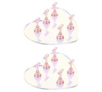 Gatuida 2 Sets Magnetic Nail Display Stand Acrylic Nail Tip Practice Holder for Manicure Salon Painting Kit Portable Heart-shaped Design