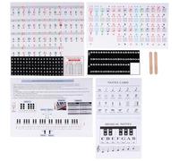 Gatuida 2 Sets Piano Keyboard Stickers Removable Beginners Learning Stickers for Digital Piano Keyboard for Boy Girl