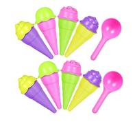 Gatuida 2 Sets Portable Ice Cream Cone Sand Set for Plastic Play Molds with Multiple Shapes for Outdoor Beach Indoor Sandbox Fun Lightweight Creative Sandcastle Making Tools