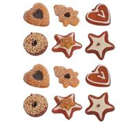 Gatuida 2 Sets Realistic Artificial Biscuits with Heart Xmas Tree Star Shapes Faux Cookies Model Crackers for Home Kitchen Shop Display Photography Props