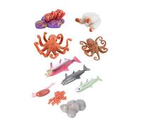 Gatuida 2 Sets Realistic Salmon Octopus Growth Cycle Figurine Educational Life Cycle Models for Miniature Sea Animal with Detailed Design Safe Science