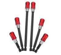 Gatuida 2 Sets Stainless Steel Magnetic Impact Screwdriver Bit Holder Red Socket Extension Bars Hex Shank Adapter for Power Drills and Manual Drivers Secure Bit Retention for DIY and